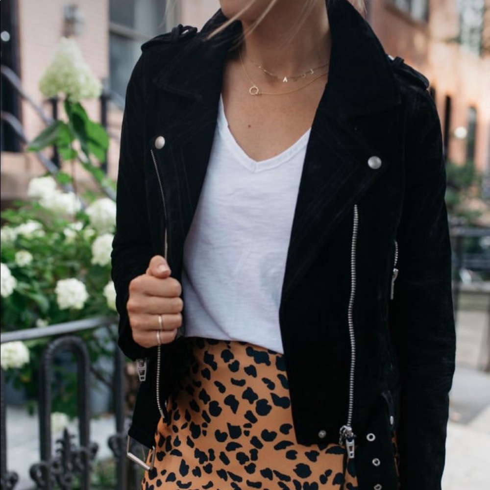 BLANK-NYC black suede moto jacket